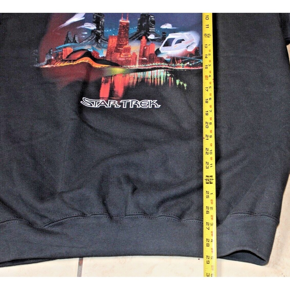 RARE Vintage Star Trek Star Base Chicago Sweatshirt XL Black w/Tags READ DESCR. - Picture 4 of 12